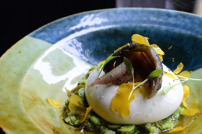 NOM – Burrata with Smoked Anchovies
