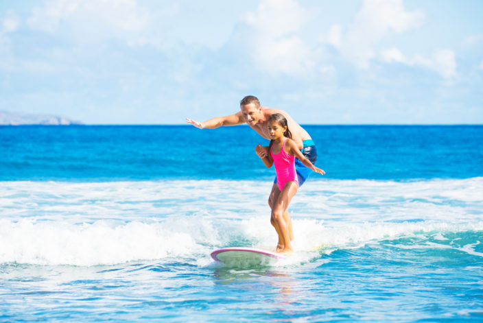 Surfing on Sunshine Coast, with kids, Australia