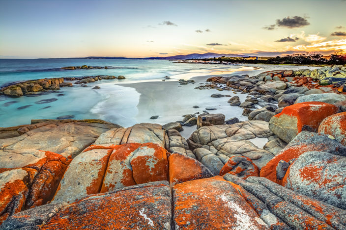 rocky beach in Tasmania