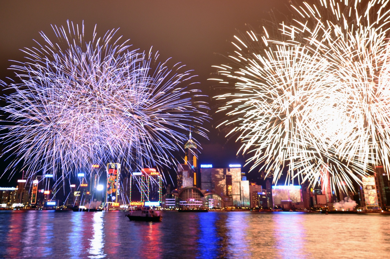 Chinese New Year Fireworks in Hong Kong