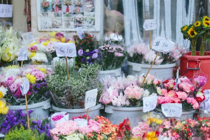 Flower stalls at Flower Market Road