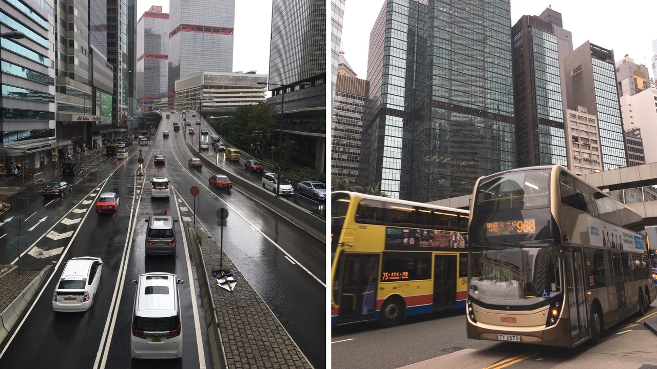 Hong Kong - buses and cars