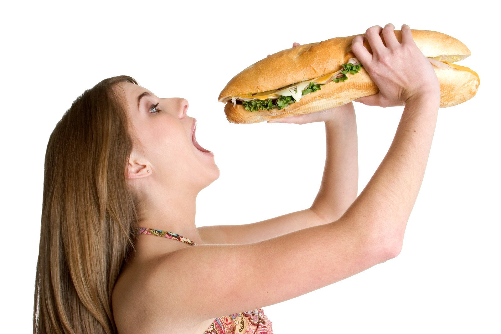 girl eating giant sandwich