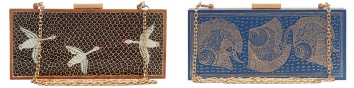 Hand-painted wooden clutches