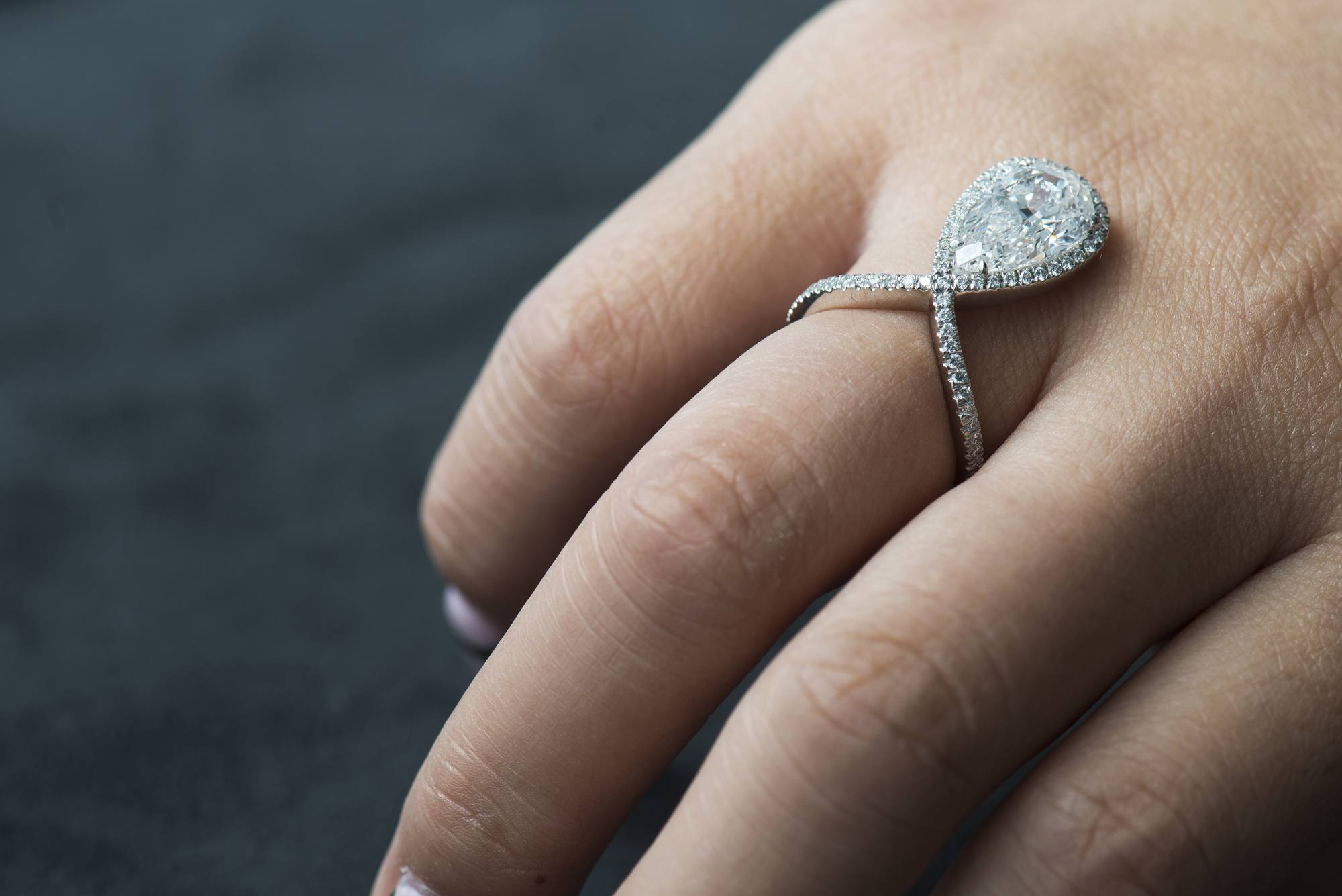 Pear Cut Diamond ring at Diamond Registry Hong Kong