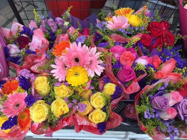 close up of flowers at Flower Market