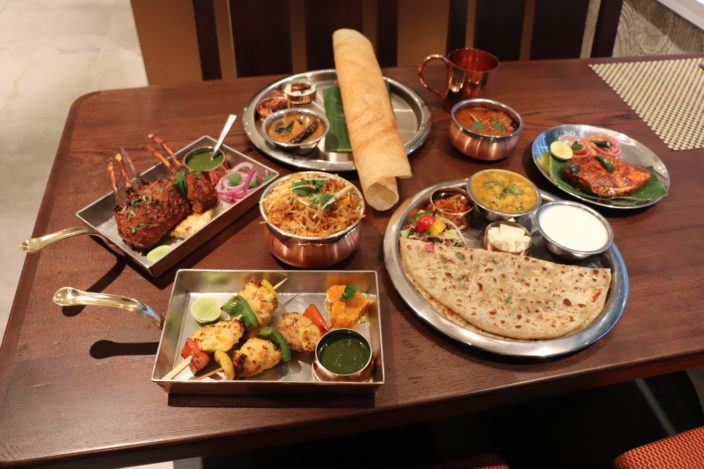 Spread of Indian dishes at Jojo