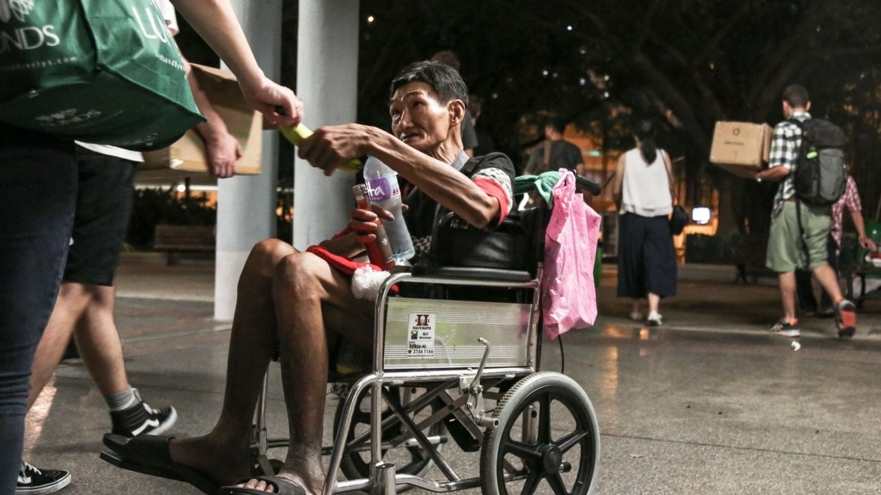 Homeless person in Hong Kong
