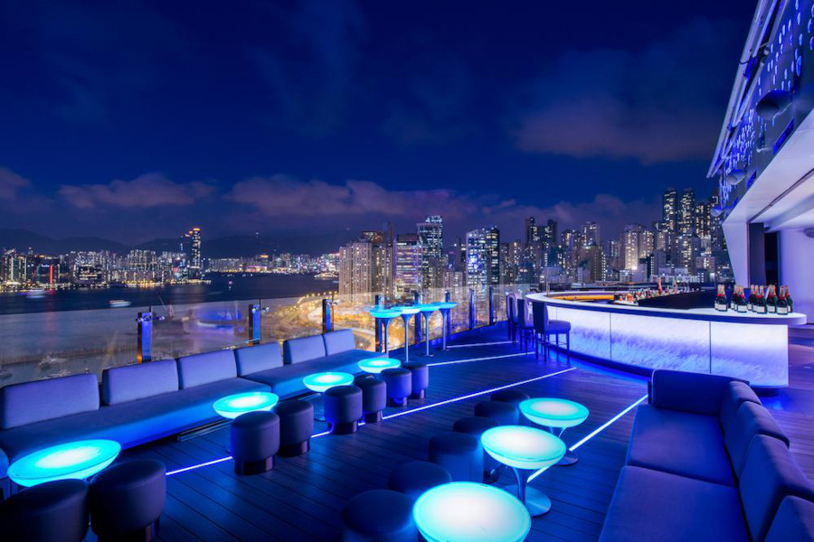 Skye bar rooftop bar in Causeway Bay Hong Kong