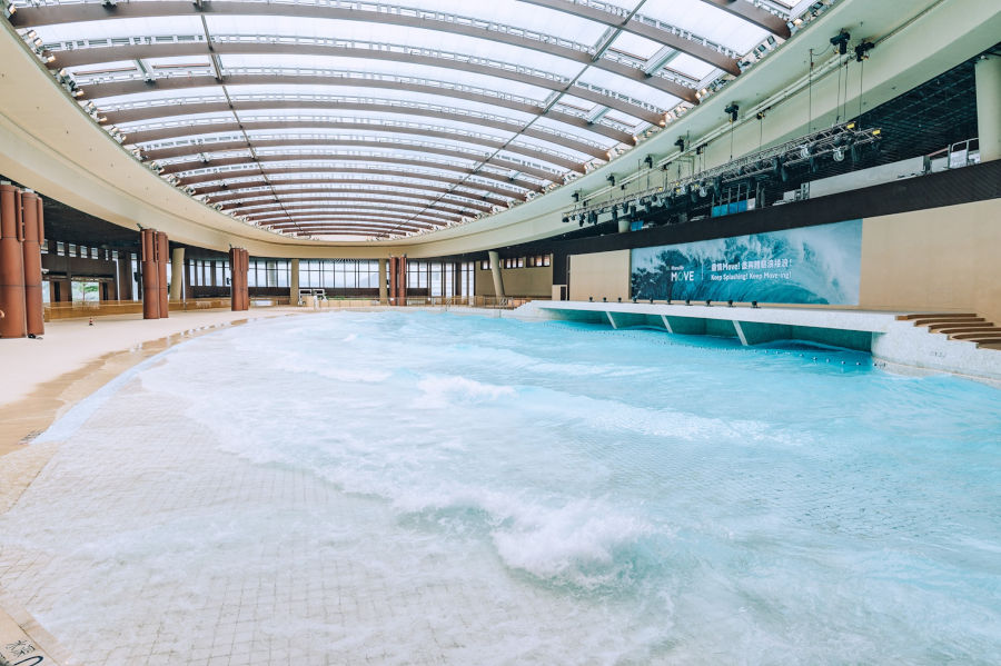 indoor wave pool located at Hidden Village