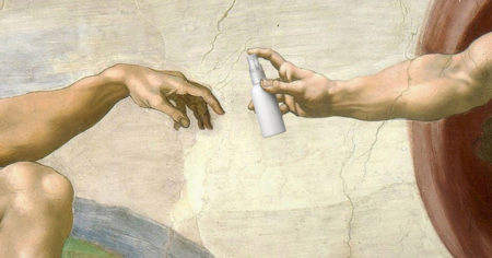 The Mental Toll of the World’s Longest Quarantine And How To Deal With Negative Effects the creation of adam painting covid parody hand sanitizer