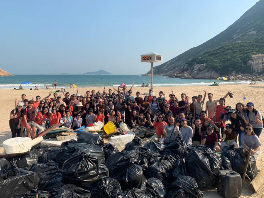 hong kong cleanup beach cleaning volunteers