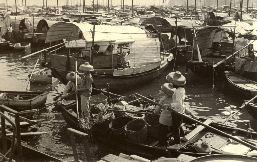 sampan fishermen's village in 1965 hong kong