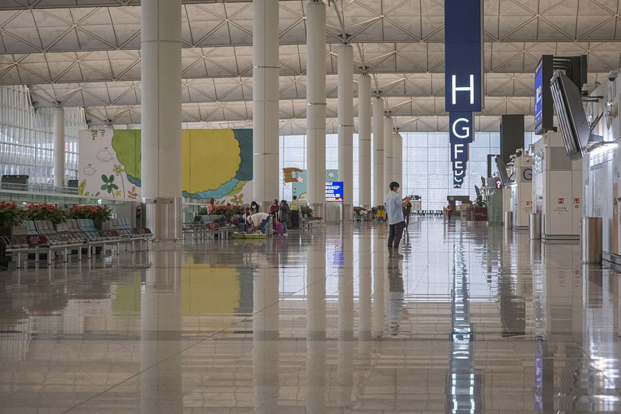 hong kong international airport empty during pandemic