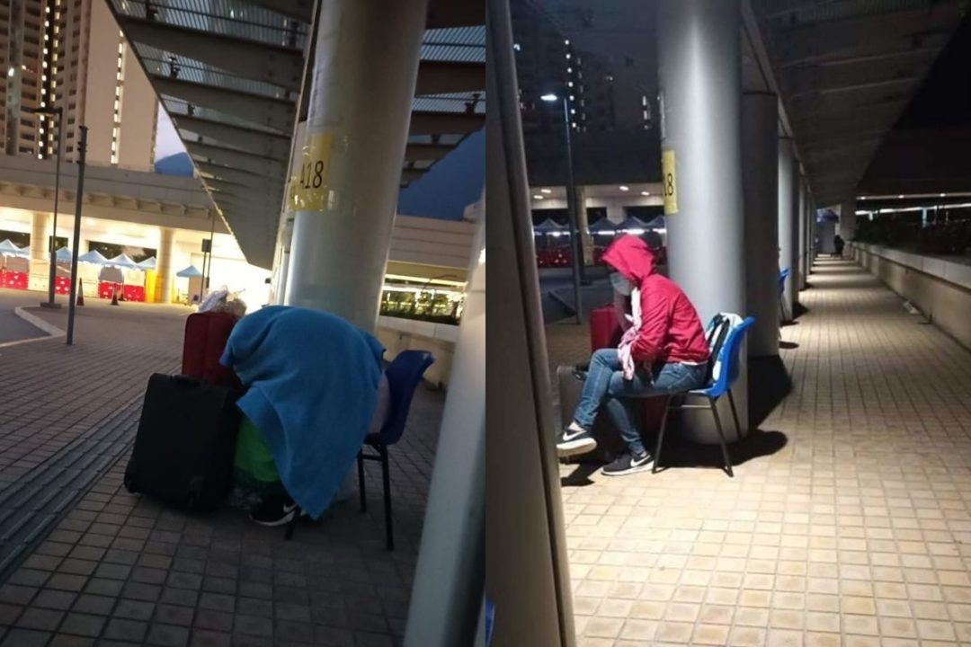 domestic worker sleeping outside hospital after testing positive for covid-19