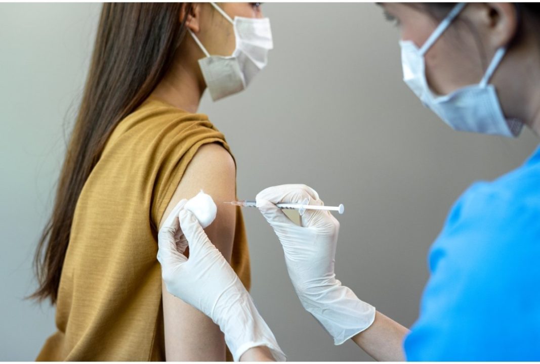 person getting coronavirus vaccine