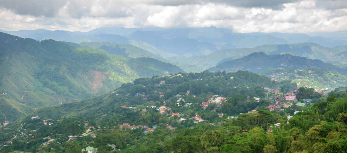 view from the observatory deck over the mountains in baguio, philippines