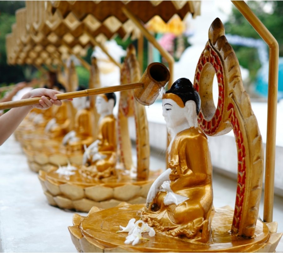 bathing buddha festival myanmar