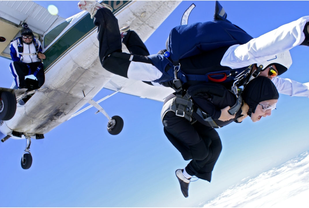 skydiving person overcoming fear