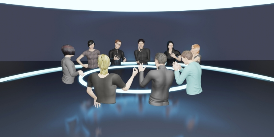 avatars conversing in virtual reality