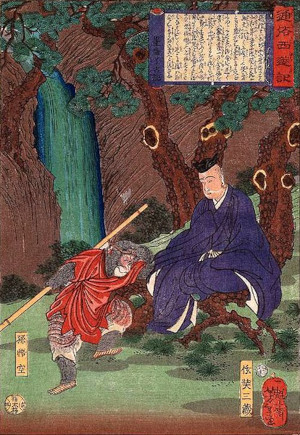 longevity monk and su wukong meet in depiction of journey to the west scene