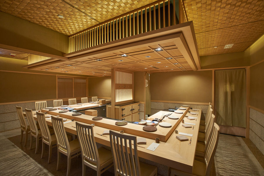 interior of sushi saito hong kong