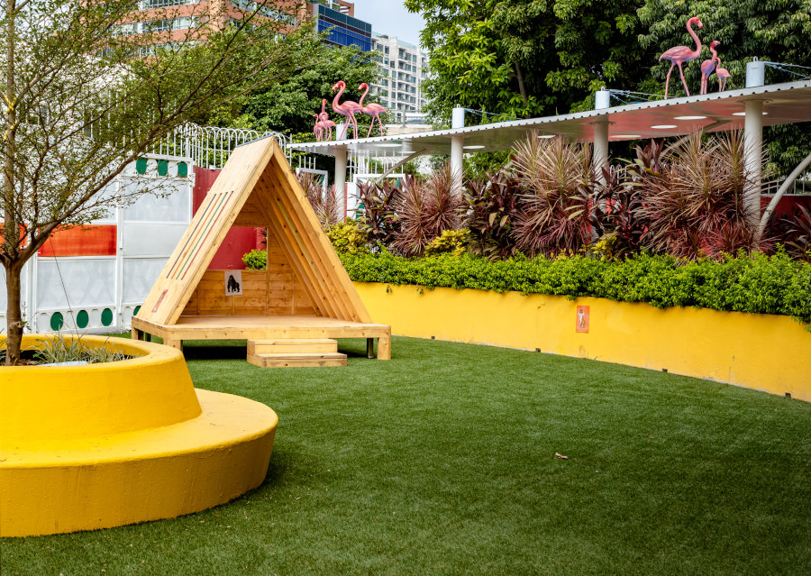 outdoor play area with tepee at tutor time kowloon tong campus