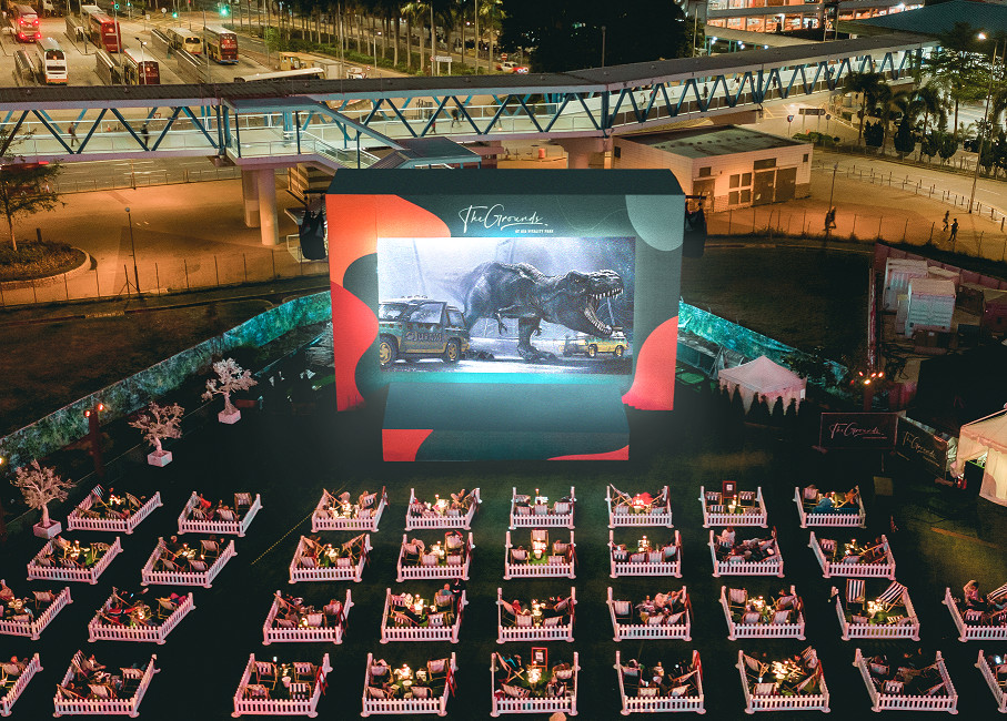 the ground outdoor movie theatre from the sky