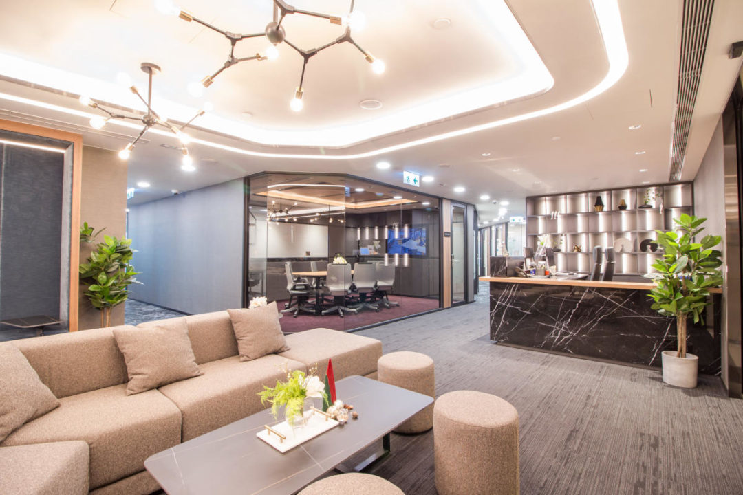 communal area in compass offices' serviced office in hong kong