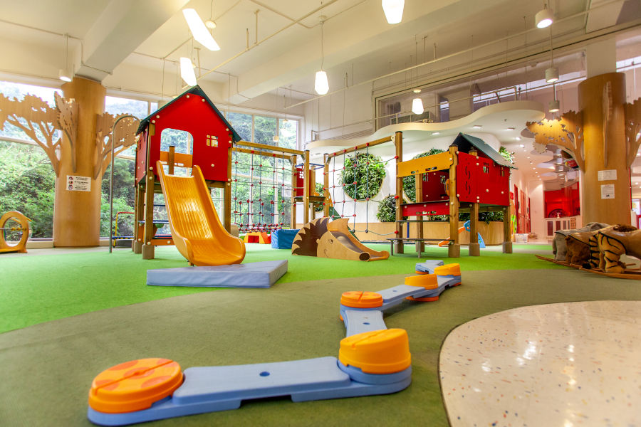 colourful nature themed indoor playground at tutor time nursery and kindergarten