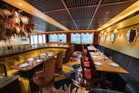 inside of La Favorita, a trattoria that's part of the sixteenth group of restaurants in quarry bay