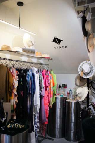 interior of vipop sustainable fashion boutique