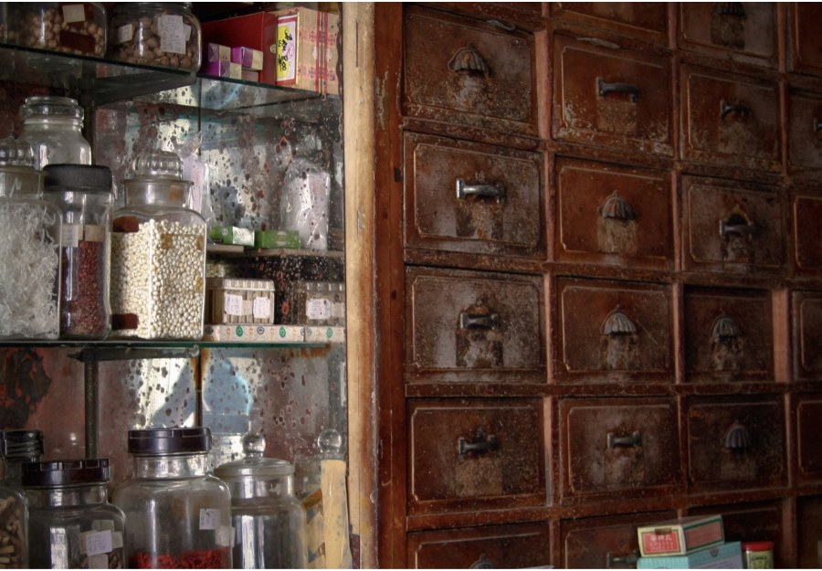 historical chinese medicine cabinets and chinese herbs