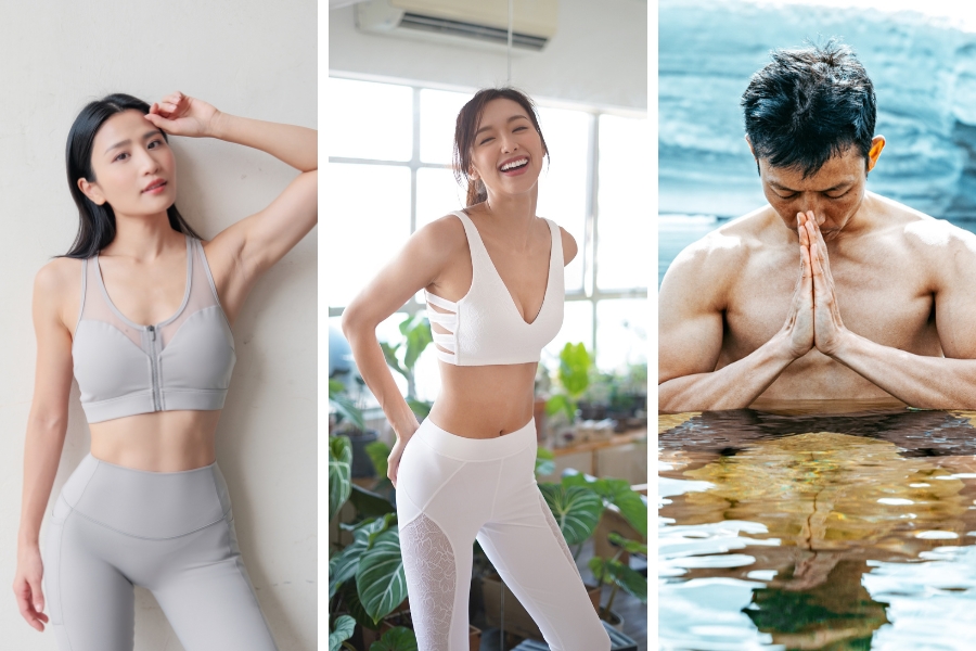 From left to right: celebrity yoga instructor Coffee Lam, pilates instructor Jumbo Tsang and breathwork instructor Simon Yuen