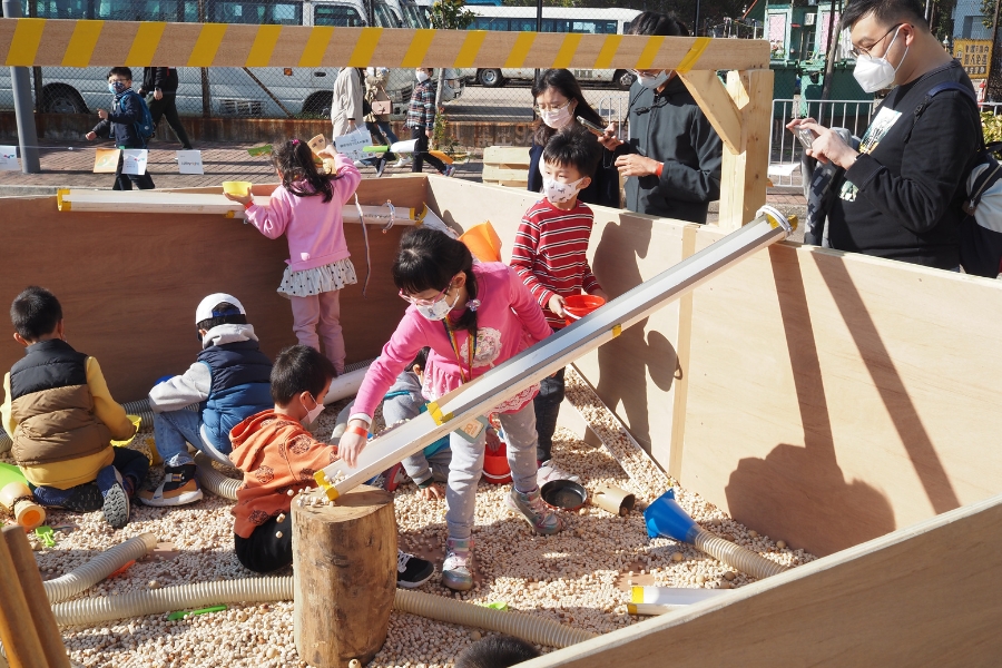Children designing the playground