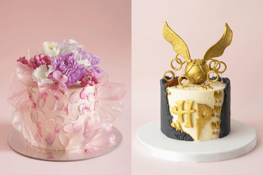 floral and harry potter cakes from vive cake boutique hong kong