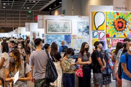 visitors at affordable art fair hong kong