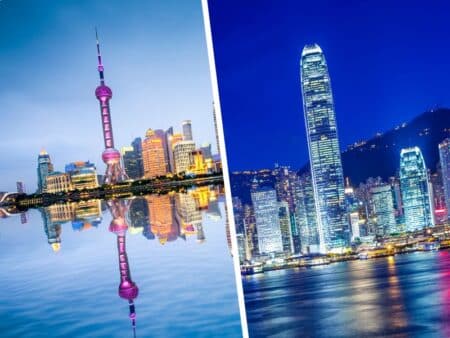 shanghai hong kong iconic buildings