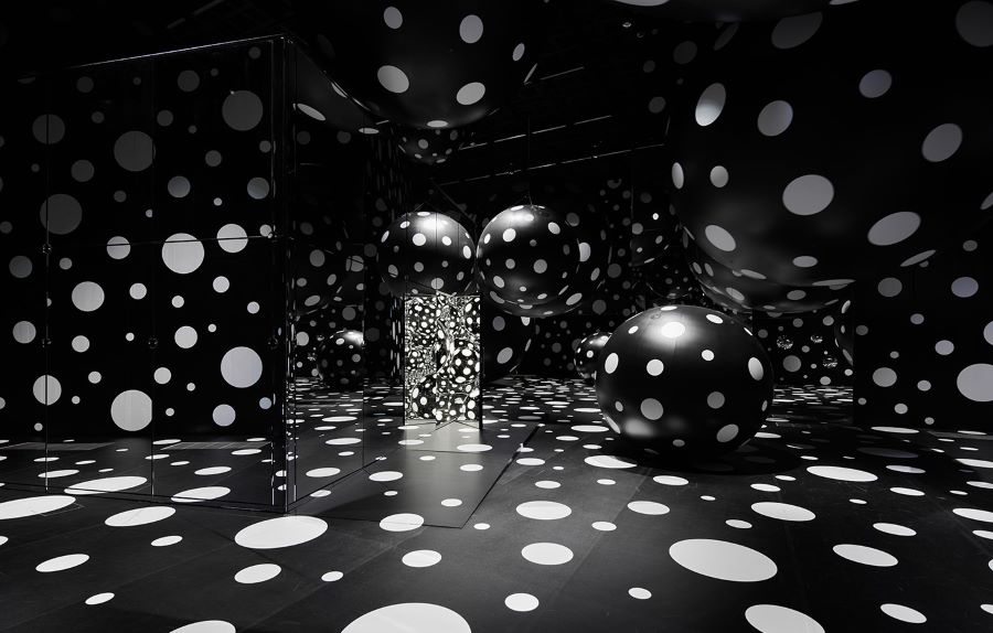An installation from Yoyoi Kusama's 'Dots Obsession - Aspiring to Heaven's Love'.