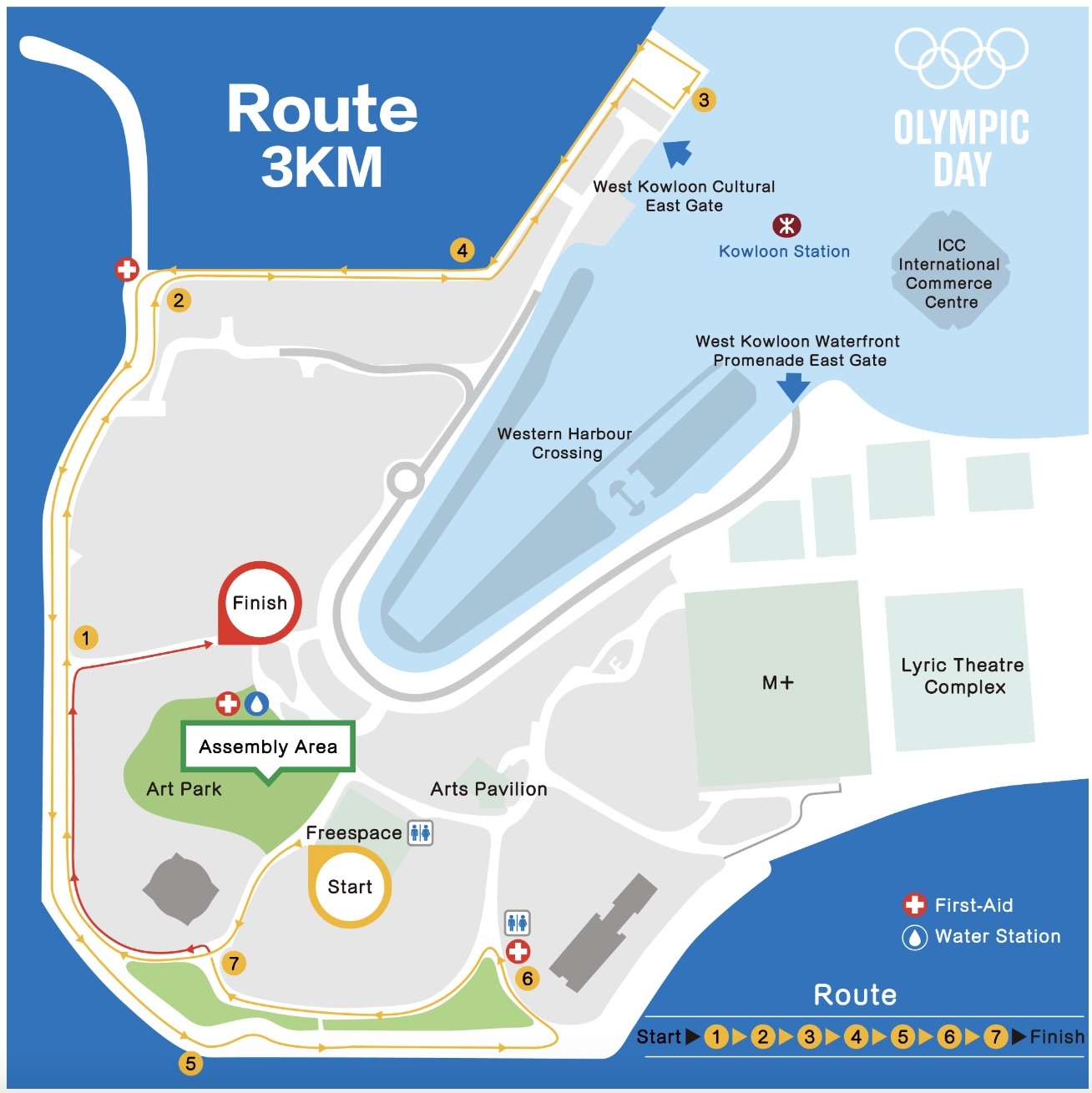 The race route for the 2023 Olympic Day Individual Run.
