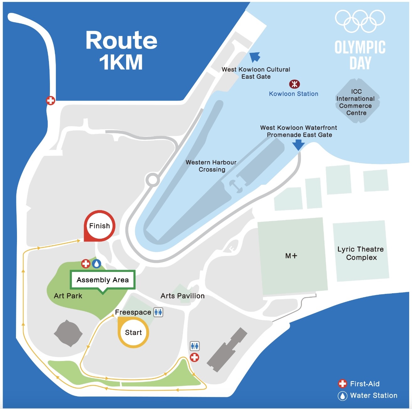 The race route for the 2023 Olympic Day Family Fun Run.