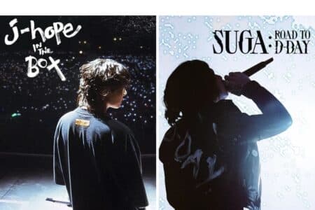 Artwork for BTS solo documentaries j-hope In The Box and Suga: Road to D-Day