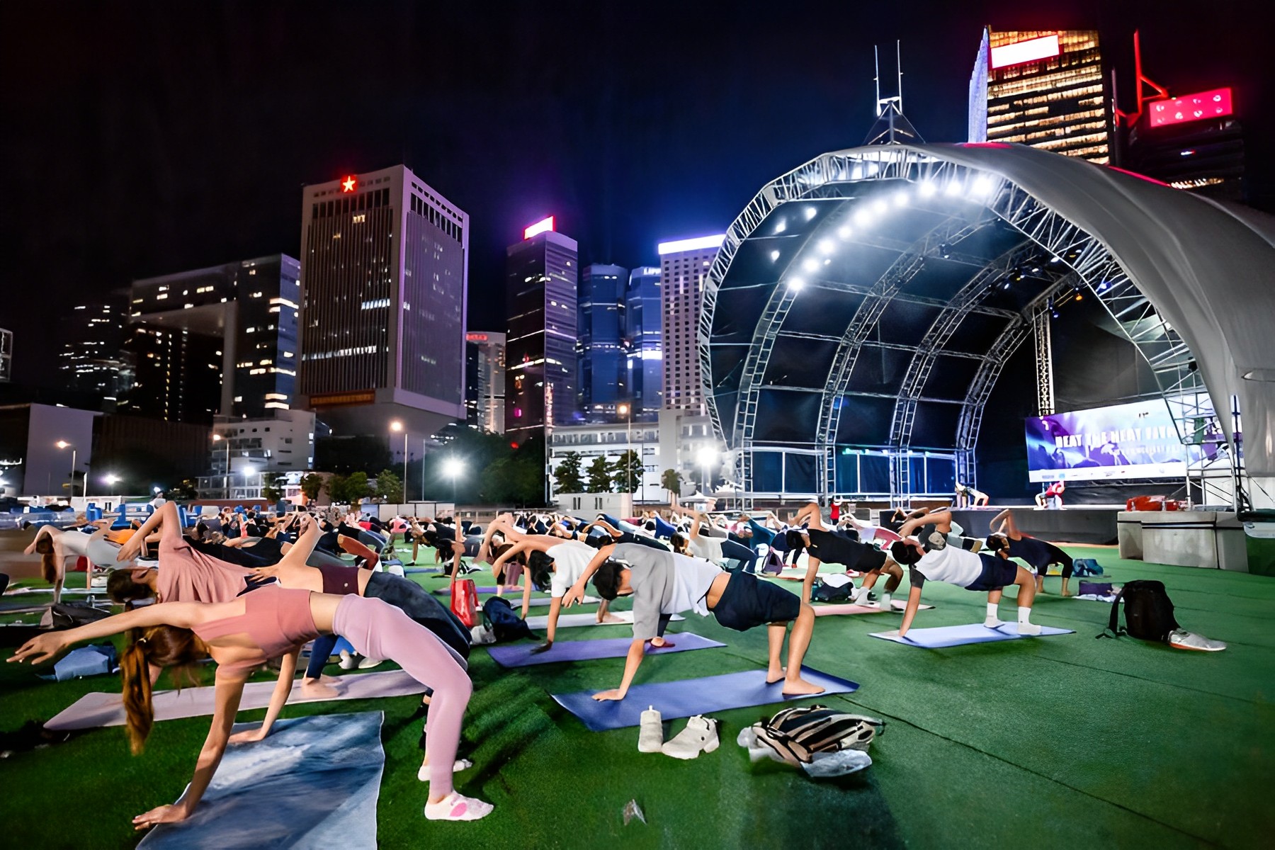 There will be nighttime yoga classes and demonstrations as part of the Fit & Well - Moonlight Yoga sessions.