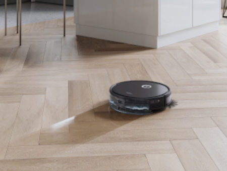 ecovacs deebot robot vacuum mopping hardwood floor