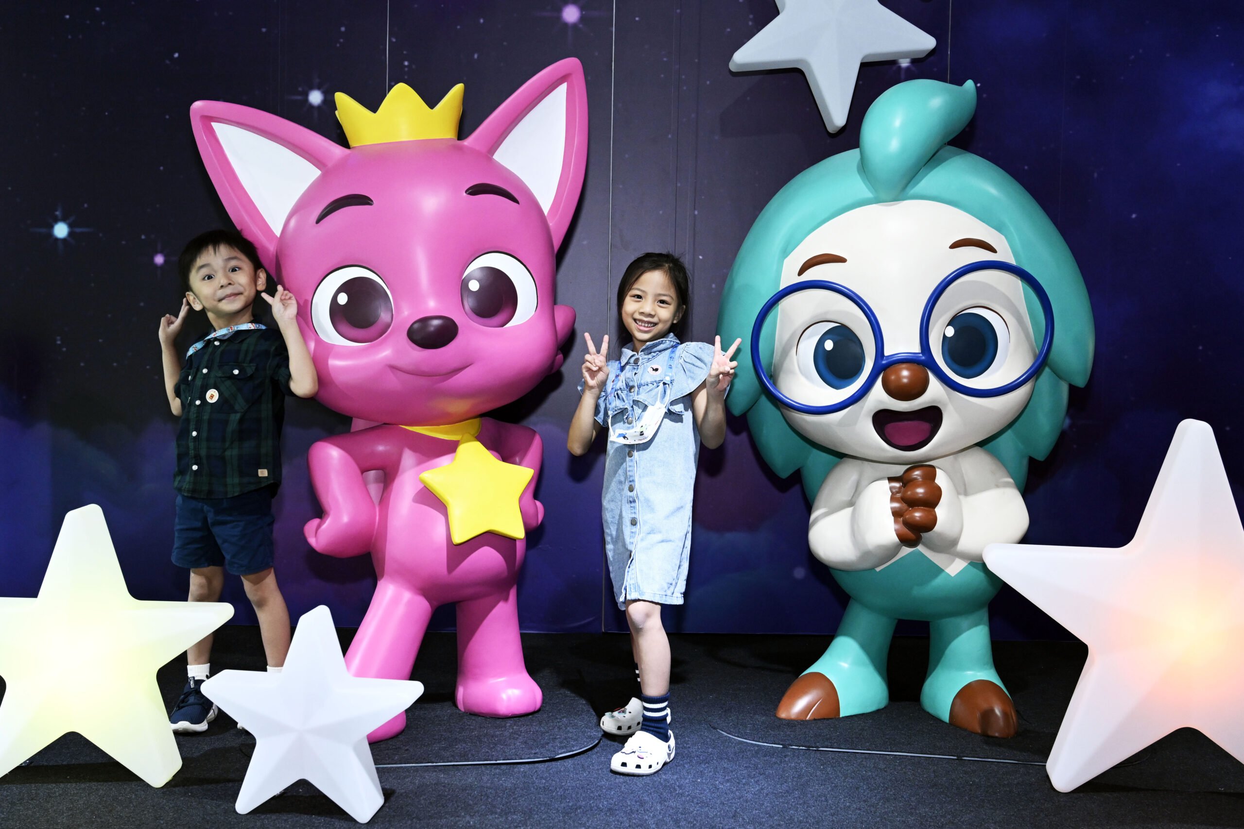 Kids can meet their favourite characters from the Pinkfong universe at Pinkfong World Adventure.