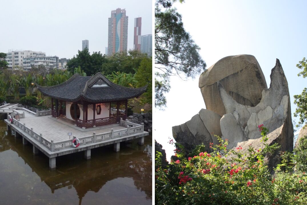 Kowloon Walled City and the Fish Tail Rock at Hoi Sham Park
