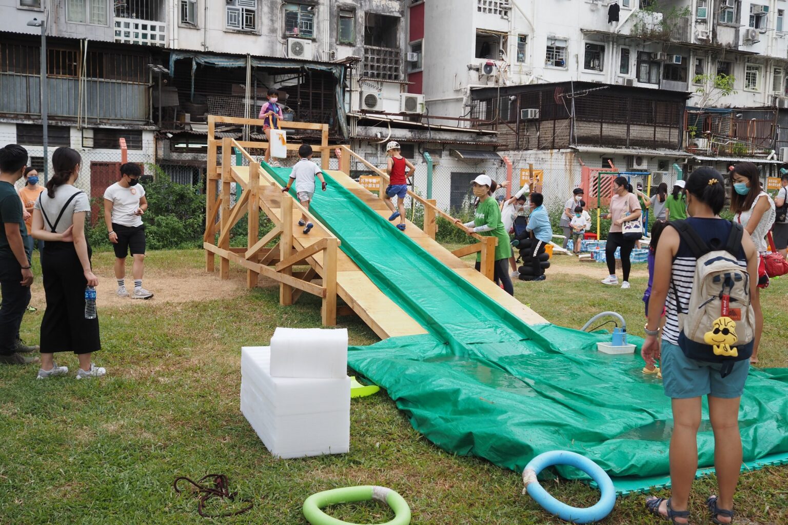 Smart pop-up playground for 2 in Hung Hom Hong Kong will have a 5-metre-high water slide