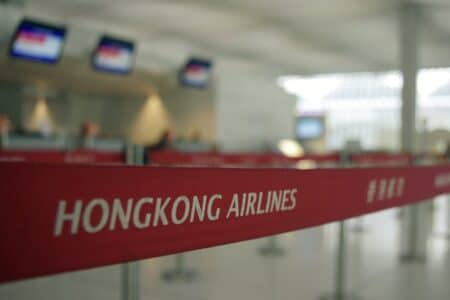 Hong Kong Airlines To Give Away 9,800 Tickets To Thailand, China, Japan & Korea, From August 7 The Hong Kong Airlines check-in counters at Hong Kong International Airport.