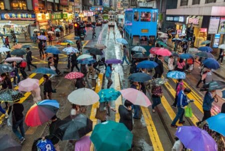 UPDATE: Observatory Predicts That Super Typhoon Saola Will Hit Hong Kong On Saturday hong kong under rain