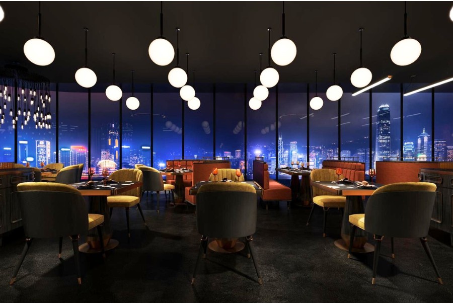 the dining room of kilo steakhouse enjoy a panoramic harbour view